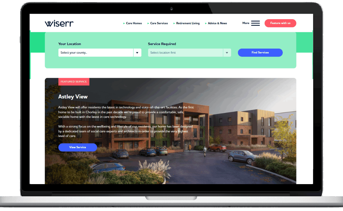 Care homes and care services - Premium listing wiserr
