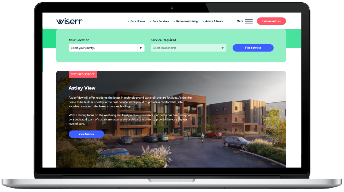 Care homes and care services - Premium listing wiserr