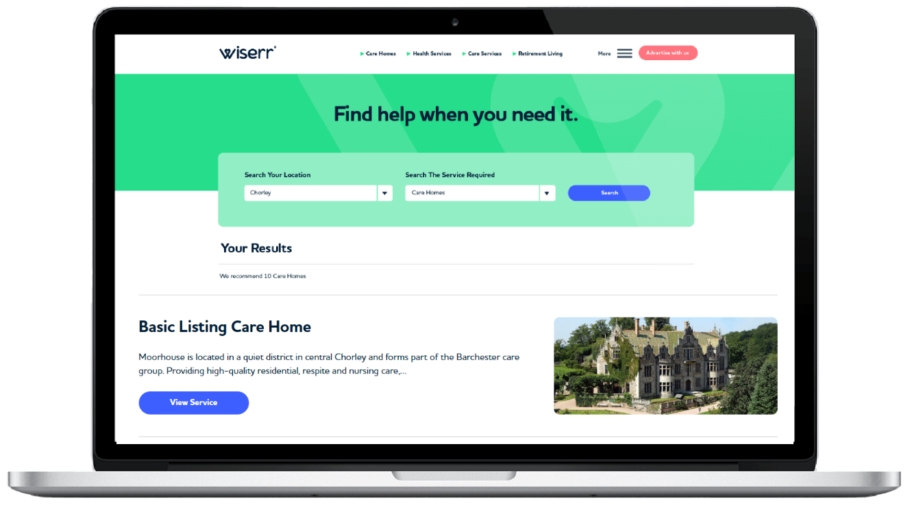 Care homes and care services - Basic Listing Wiserr